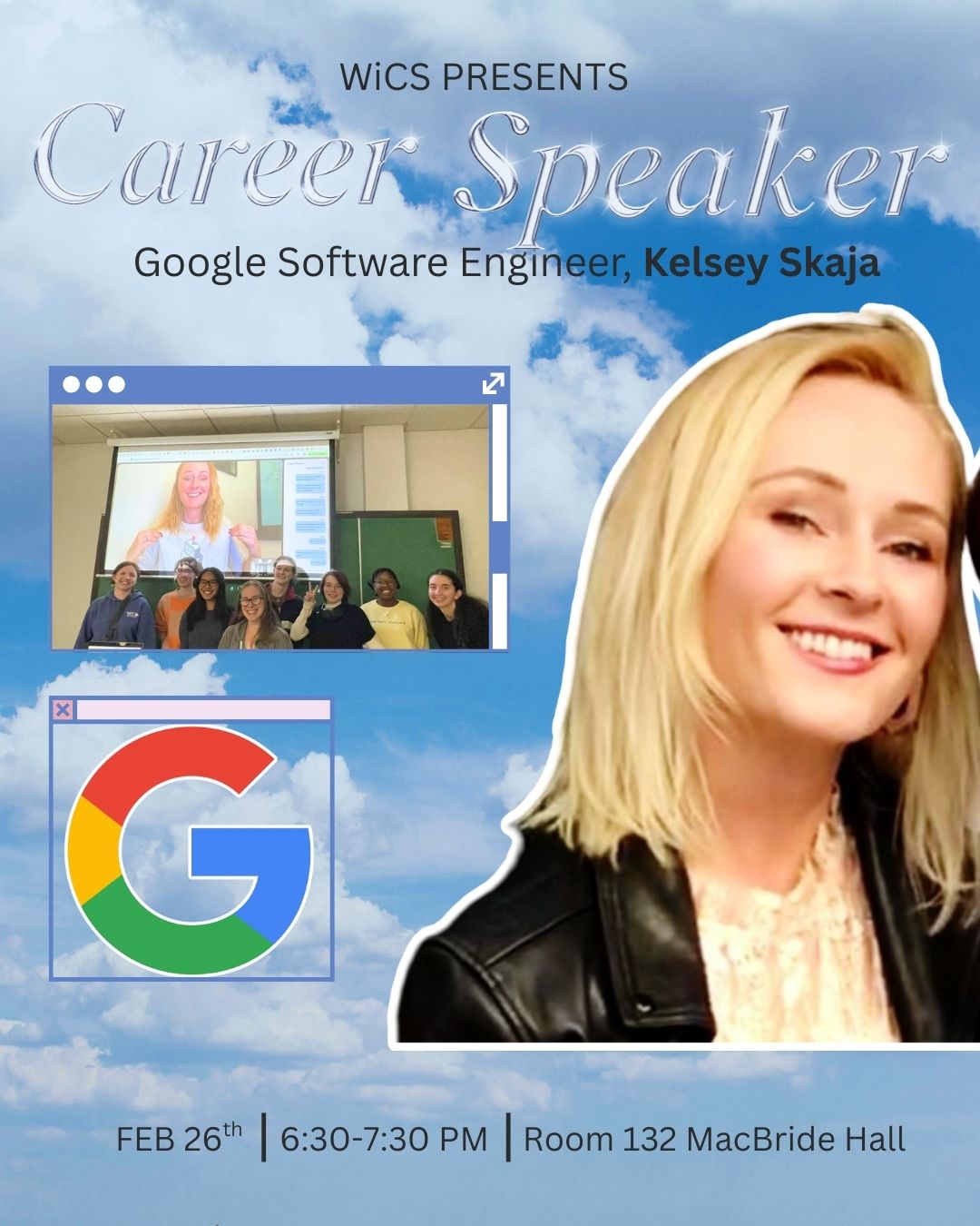 Career Speaker event with Kelsey Skaja - February 26th - 6:30-7:30 @ 132 MH