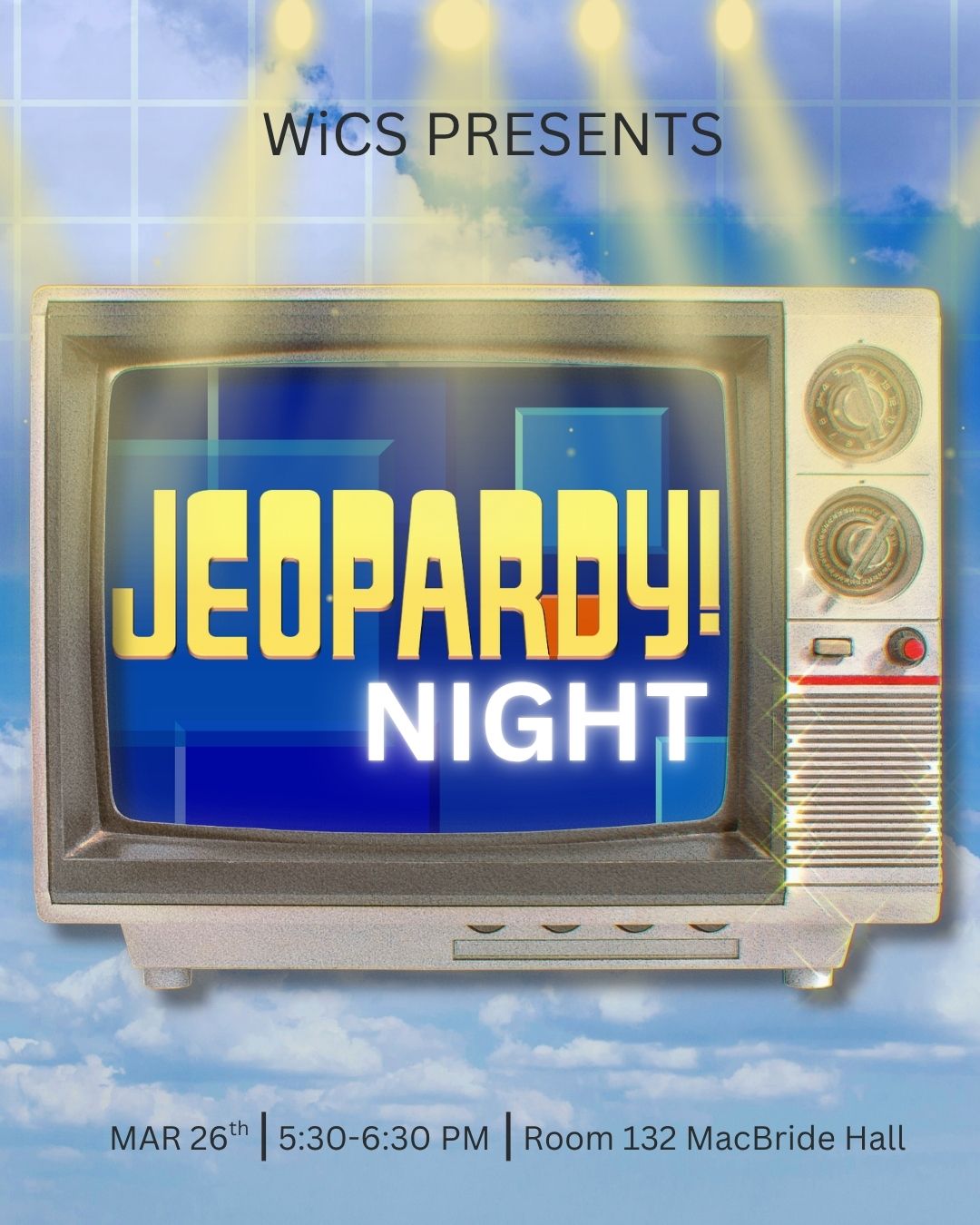 Jeopardy Night - March 26th - 5:30-6:30 @ 132 MH
