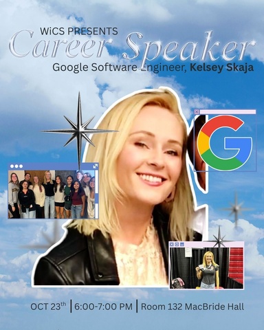 Career Speaker event with Kelsey Skaja - October 23rd - 6:00-7:00 @ 132 MH